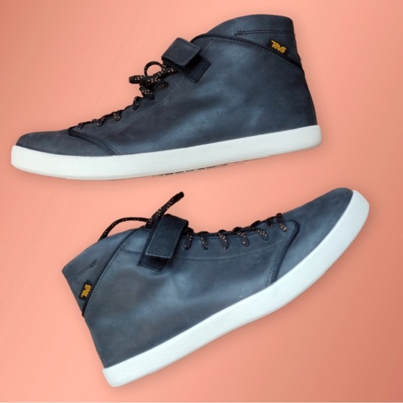 Teva Willow Chukka Sneaker Black Leather High Top Shoe Size 10 - Picture 11 of 14